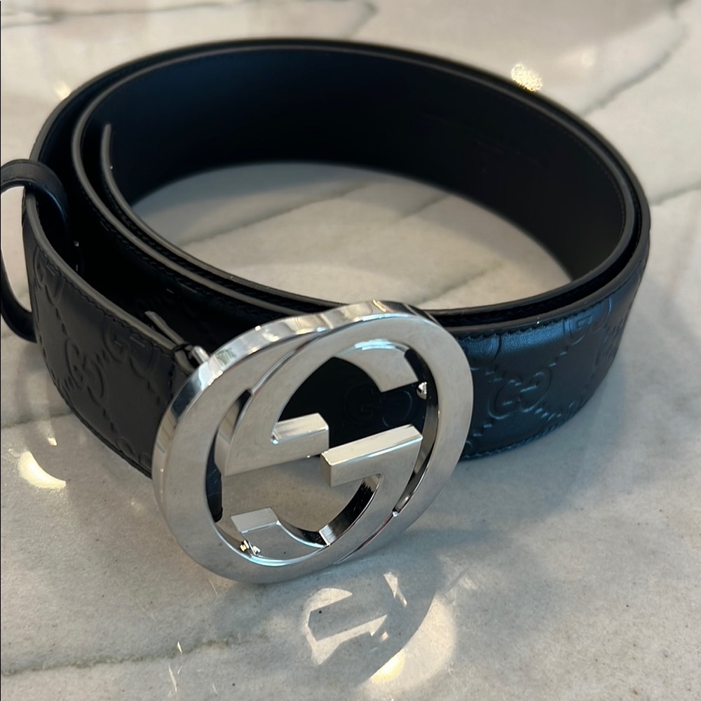 Gucci Black Leather Belt